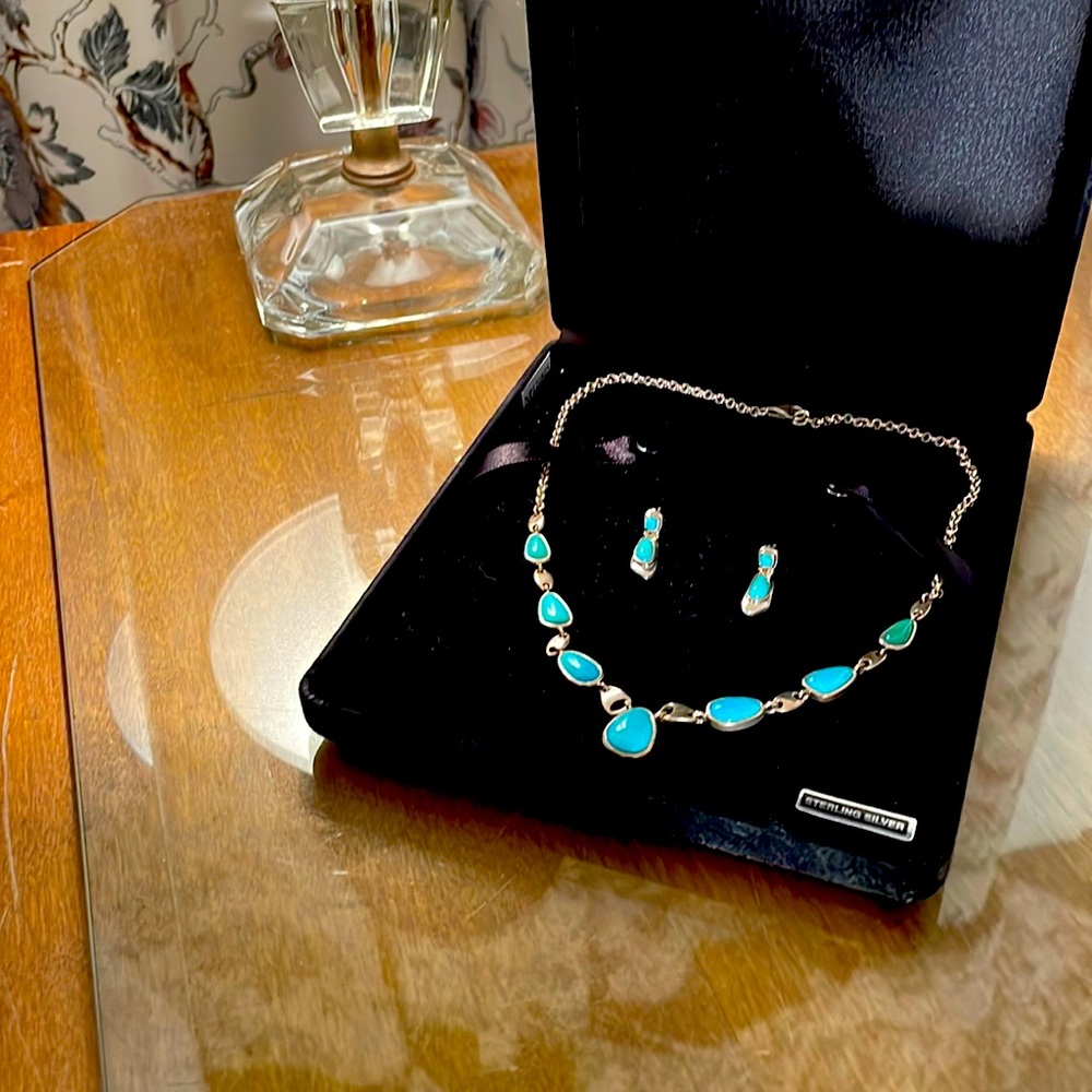 Vintage Sterling Silver Necklace and Earring set